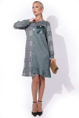 Платье Адель (клетка изумруд) - Эльза фото 4