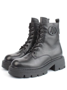 04-M3-1476 BLACK Ботинки зимние женские (натуральная кожа, натуральный мех)