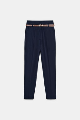 PANTAL?N TIRO ALTO CINTUR?N / Marino - Zara фото 6