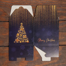 Цена за 3 шт. Коробка складная, подарочная новогодняя Merry christmas 10×10×10 см