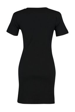 TRENDYOLMILLA Siyah Baglama Detayl? Bisiklet Yaka Triko Gorunumlu Mini Orme Elbise TWOSS22EL0751 фото 8