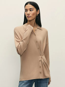 Кардиган с ассиметричной застежкой из вискозы / Zarina