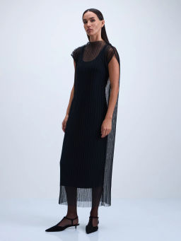 Платье миди с декоративной сеткой / Zarina  фото 4