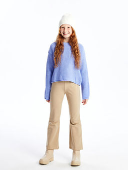 Bisiklet Yaka Uzun Kollu K?z ?ocuk Triko Kazak - Waikiki фото 4