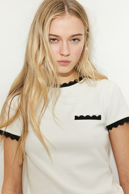 Top de canale con ribetes festoneados - H&m фото 2