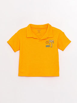 Polo Yaka K?sa Kollu Bask?l? Erkek Bebek Ti??rt - Waikiki фото 3