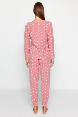 Trendyolmilla Lila 3lu Kalpli Uyku Bantl? Polar K?sl?k Orme Pijama Tak?m? THMAW21PT0666 фото 16