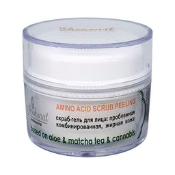 Скраб-гель для лица (жирная, проблемная, комбинированная кожа) AMINO ACID SCRUB PEELING на основе алоэ, чая матча Код 3302 - объем 200 мл