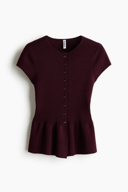 C?rdigan de manga corta con peplum
