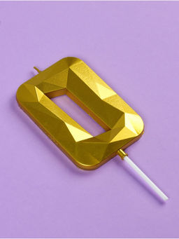 Свеча в торт на шпажке «Грань», цифра 0, золотая, 9 см, ГИГАНТ