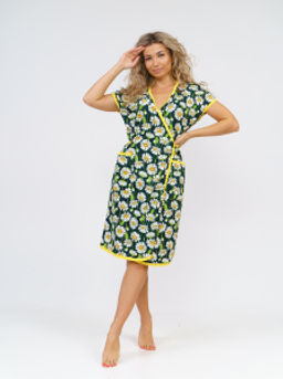 674 Халат "Ромашки/хаки"