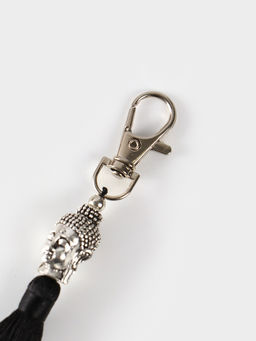 Брелок-кисточка «Будда», 17 см, чёрный, серебристый