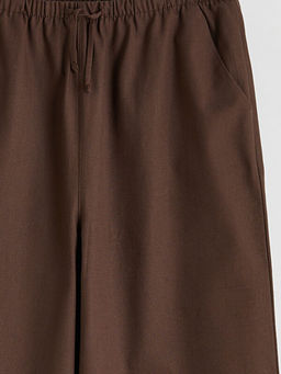 Beli Lastikli K?z ?ocuk Poplin Pantolon