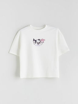 Bisiklet Yaka Hello Kitty Bask?l? K?z ?ocuk Ti??rt ve Pantolon