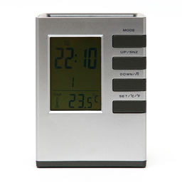 Часы электронные настольные, календарь, будильник, термометр, органайзер, 8×10.8 см, от батареек 2×АА