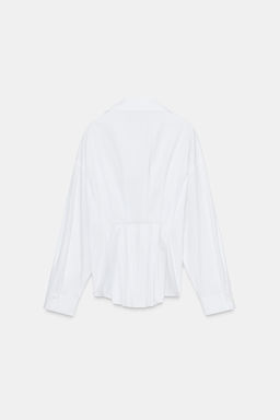 POPLIN SHIRT WITH PLEATS - Zara фото 10