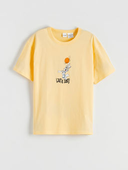Bisiklet Yaka Bugs Bunny Bask?l? Erkek ?ocuk Ti??rt