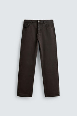 WAXED FINISH STRAIGHT-LEG JEANS - Zara фото 7