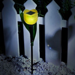 USL-C-452/PT305 YELLOW TULIP Садовый светильник на солнечной батарее Желтый тюльпан. Белый свет. 1*LR аккумулятор в/к. IP44. TM Uniel. - Volpe фото 4