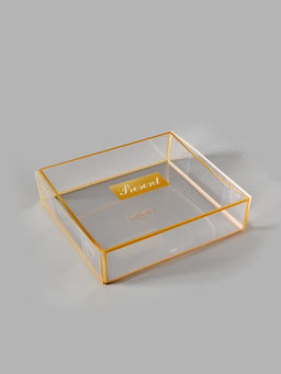 Подарочная коробка с тишью и гирляндой Present, 20 х 18 х 5 см