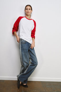 CONTRAST LONG SLEEVE T-SHIRT - Zara фото 13