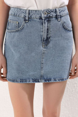Trendyolmilla Mavi Mini Denim Etek TWOSS25ET00169 фото 4