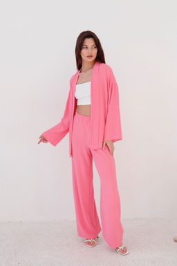 9377 Костюм из кимоно и брюк-палаццо pink