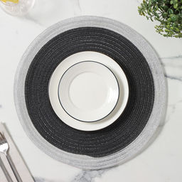 Цена за 10 шт. Салфетка сервировочная на стол Доляна Лана, d=38 см, цвет чёрный