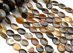 Бусины из агата кофейного овал 18*25мм, 39см, 16 бусин Радуга камня