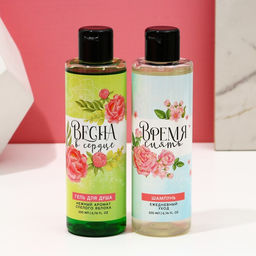 Подарочный набор «Время сиять», гель для душа и шампунь для волос, 2×200 мл, Чистое счастье