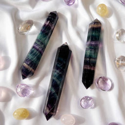 Кристалл двухконечный из Флюорита