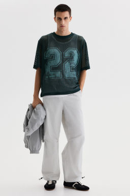 Camiseta de malla con estampado Oversized Fit - H&m фото 4