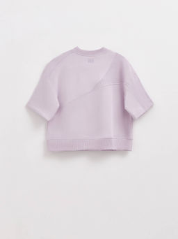 CONTE Комбинированная футболка из футера c вставками в рубчик LD 2573 lavender