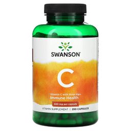 SWANSON Vitamin C With Rose Hips, 500 mg, 250 Capsules