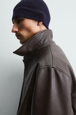 CAZADORA BOMBER EFECTO PIEL / Marr?n chocolate - Zara фото 6