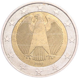 Монета 2 евро 2002 года J Германия