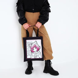 Сумка-шопер без застёжки, цвет чёрный/белый - Nazamok фото 2