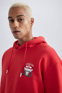 DeFactoFit Толстовка свободного покроя с капюшоном NBA Chicago Bulls  фото 5