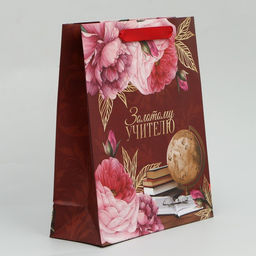 Пакет ламинированный Золотому Учителю, ML 21 25 8 см - Доступные радости фото 2