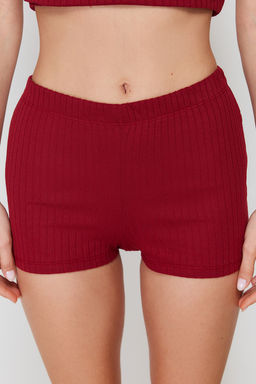 Trendyolmilla Bordo Dugme Detayl? Fitilli Sortlu Orme Pijama Tak?m? THMSS24PT00097 фото 15