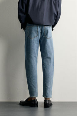 JEANS SLIM CROPPED FIT / Azul medio - Zara фото 3