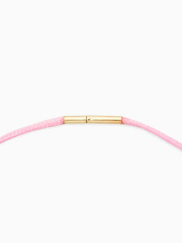 Шнурок вощеный, 40 см, d=2 мм, винтовой замок, нейлон, розовый с золотом