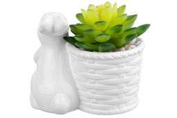 Кашпо Elan Gallery Зайчонок с цветком керамика 11×7,5×10 см  фото 5