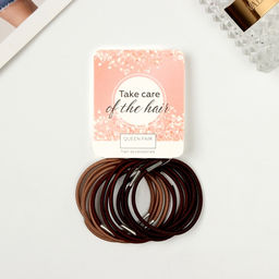 Цена за 5 шт. Резинки для волос «Мокко», набор 12 шт., 4 см, коричневые