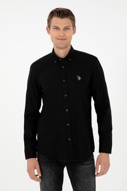 Мужская черная базовая рубашка с длинным рукавом - U.s. polo assn фото 3