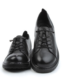 03-DHL153-1 BLACK Полуботинки женские (натуральная кожа)