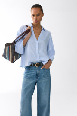 Camisa en mezcla de lino - H&m фото 7