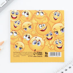 Цена за 20 шт. Блокнот 10×10, 16 л. в клетку «Смайлы»