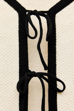KNIT CARDIGAN WITH TIES - Zara фото 6