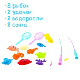Рыбалка «Большие рыбки» 10 рыбок, 2 удочки, 2 сачка